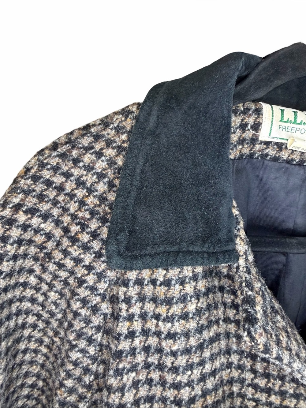 Vintage L.L. Bean Wool Houndstooth Jacket - Size SP - Picture 6 of 16